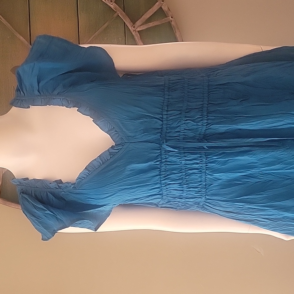 J. Crew Palermo Dress In Viscose Blend Crinkle In Nordic Sea - Picture 3 of 16